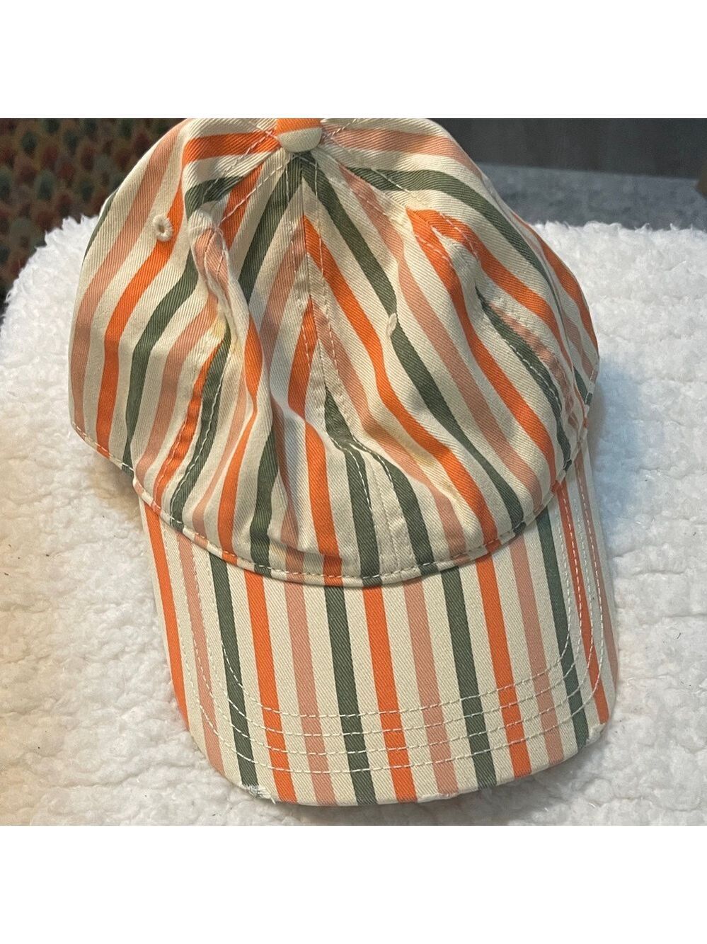 Striped Orange and Green Women's Cap NWT